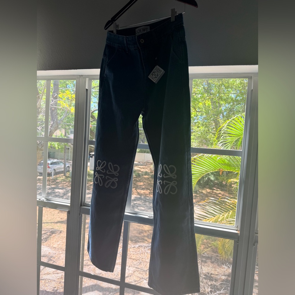 Loewe  Women’s Straight-Leg Jeans with Embroidered Motifs